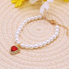 Cute Exquisite Neck Kitten Adjustable Cat Necklace Pearls Dog Collar Necklace Cat Collar Decoration Pet Gift Kitten Accessories
