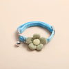 Lovely Cat Collar Adjustable Cartoon Style Soft Plush Flower Collar with Bell Kitten Necklace Small Dog Pet Supplies
