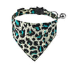 100% Cotton Leopard Print Safety Buckle Breakaway with Cute Bow Tie and Bell for Kitten Adjustable Pets Bandana Cat Collar
