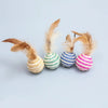 Cat Toy Ball Interactive Cat Scratcher Toys Play Chewing Rattle Scratch Natural Feather Ball Training Kitten Kitty Pet Supplies